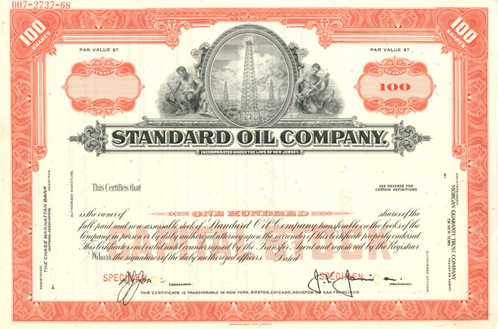 Standard Oil Company - Stock Certificate